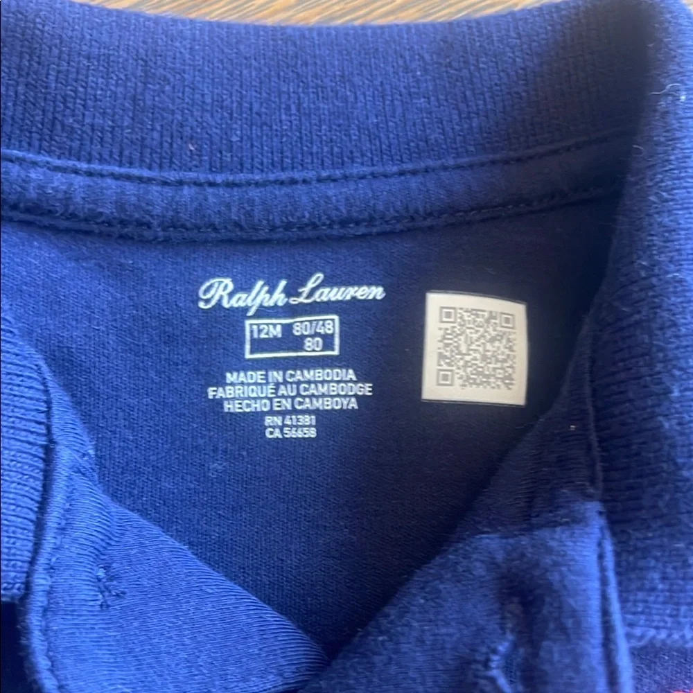 Ralph Lauren Blue Polo Shirt with‎ Red Logo